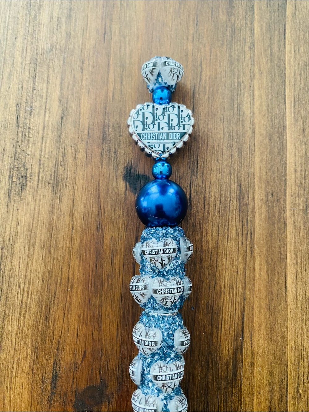 New Blue Logo Beaded Bubble Pen